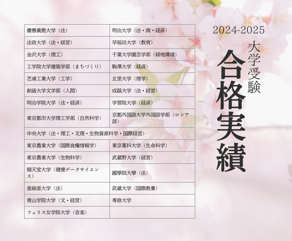 2025年大学受験合格実績