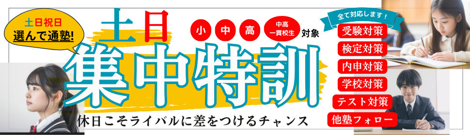 土日集中特訓 | 杉並区の個別指導塾れんせい会